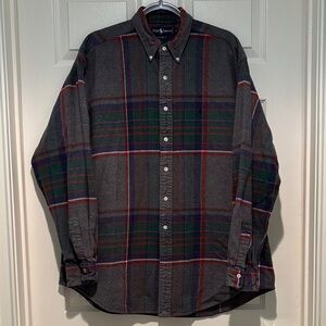 Vintage 90s Ralph Lauren Plaid Heavyweight Flannel Button Up Shirt